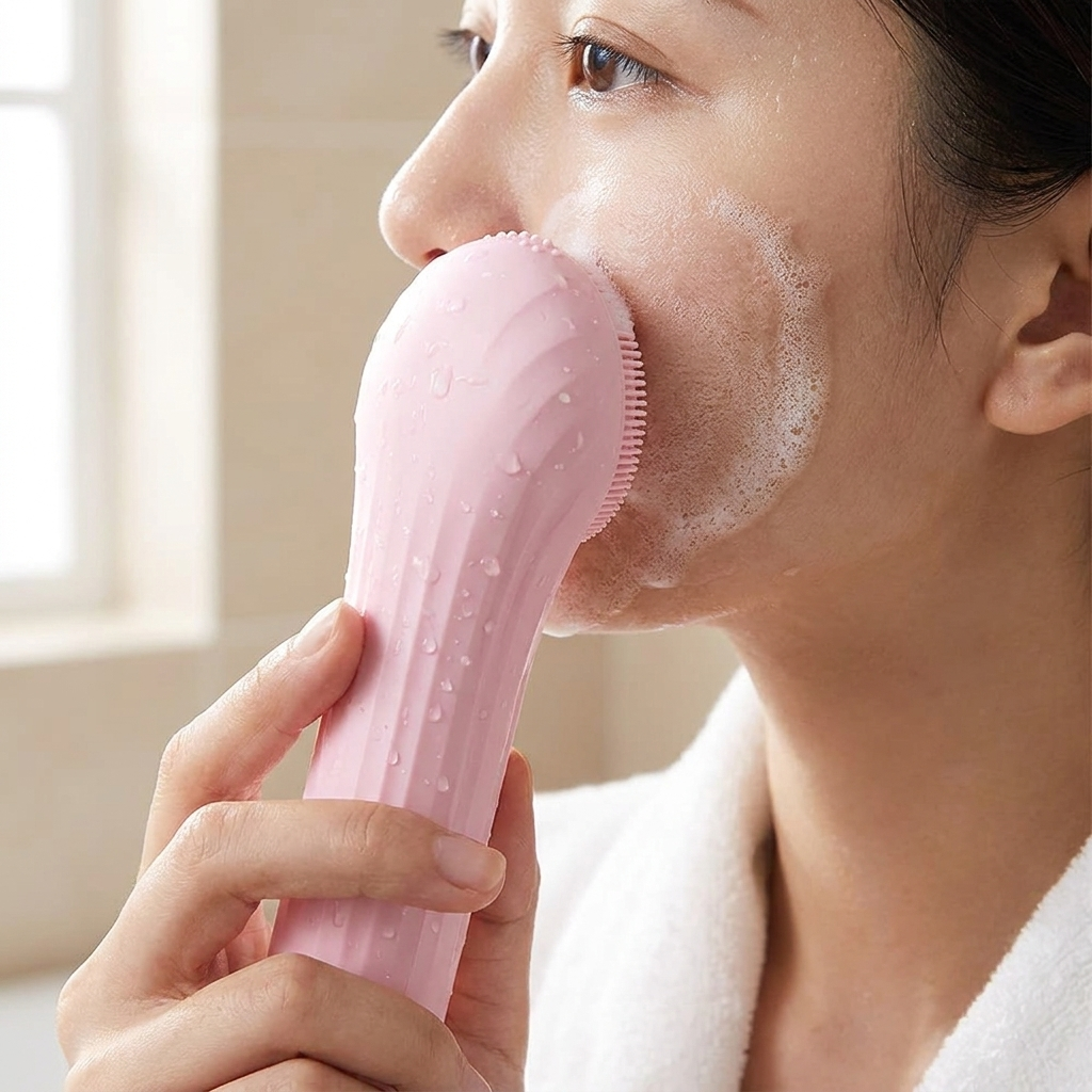 Sonic Facial Cleansing Brush - in use