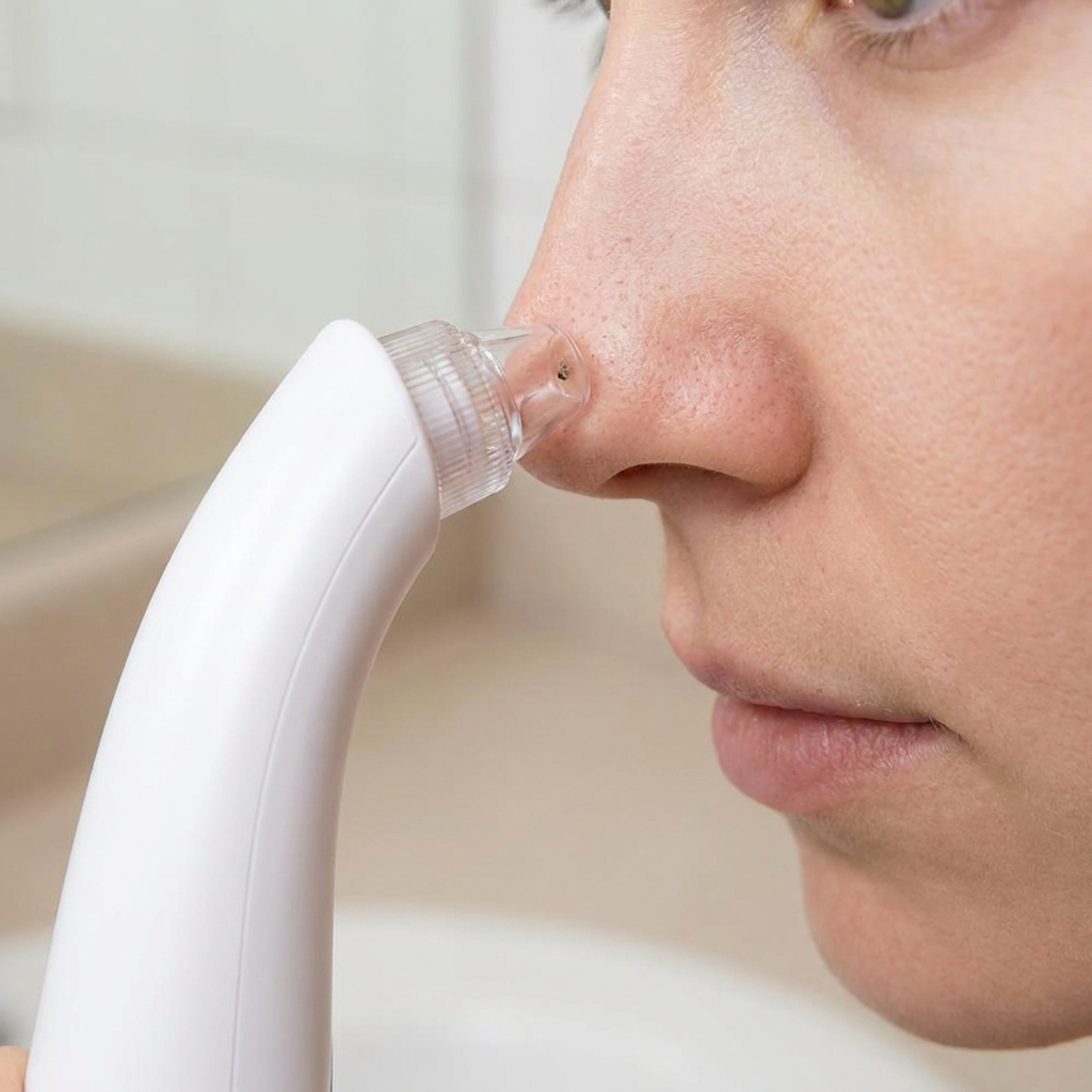Electric Blackhead Vacuum Pore Cleaner - in use